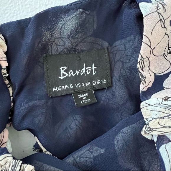 Floral Navy Dress with Open Back - Picture 11 of 13